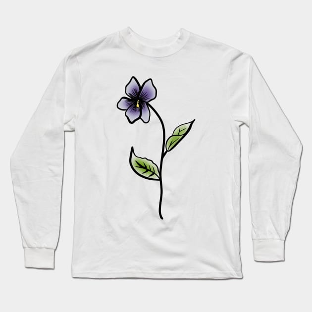 February birth flower: violet Long Sleeve T-Shirt by JessCarrsArt